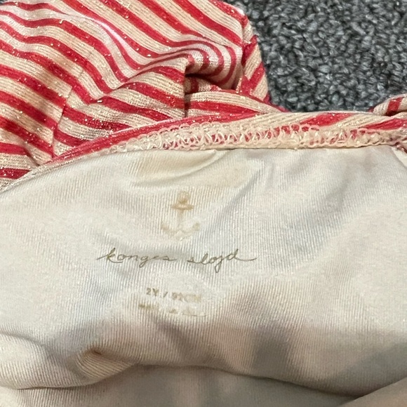 Konges Slojd Jade Cherry Swimsuit Girls Size 2 Sequins Stripes One Piece - Picture 6 of 6